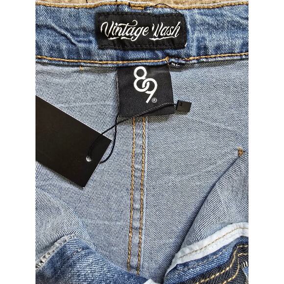 NWT 8&9 MFG Strapped Up Slim Utility Medium Washed Jeans‎ Streetwear Size 42 - Picture 4 of 6
